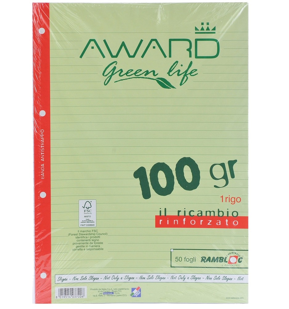 Award ricambi rinforzati A4 50 fogli in offerta da Bennet