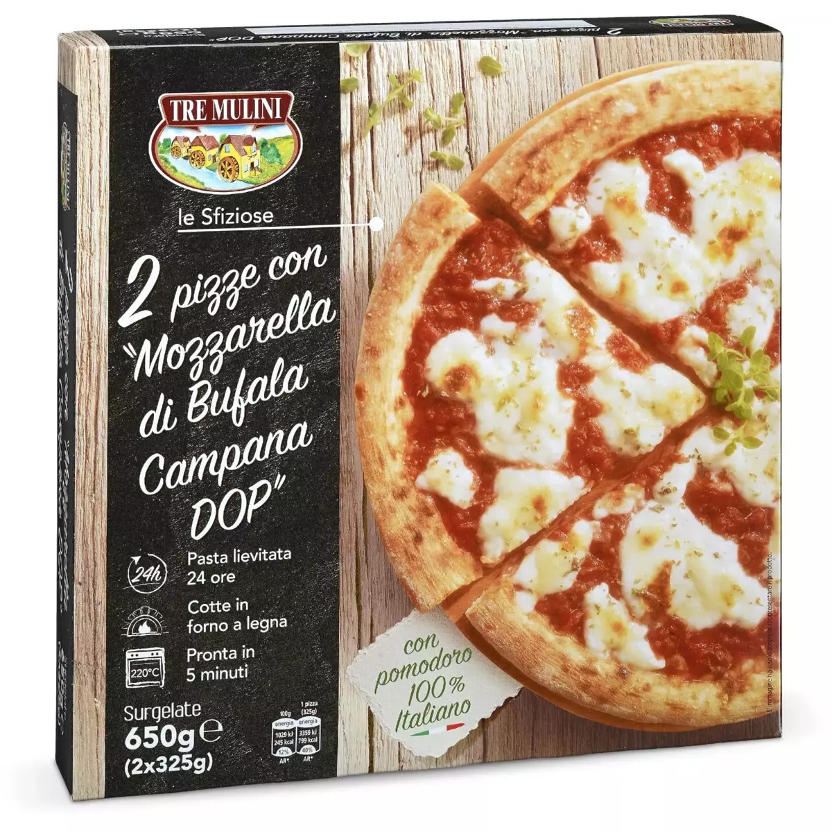 Le Specialità pizze con mozzarella di bufala Campana DOP 2 pz, 650 g in offerta da Eurospin