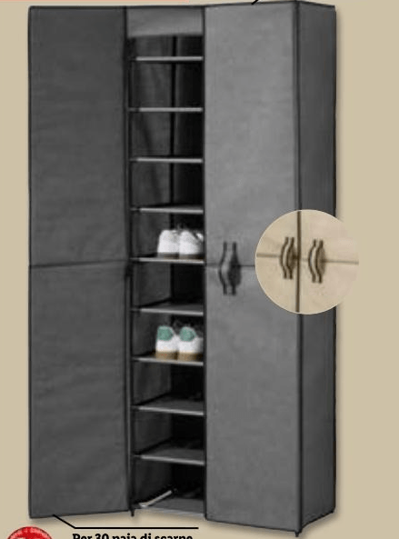 Livarno scarpiera in tessuto 60 x 32 x 166 cm in offerta da Lidl