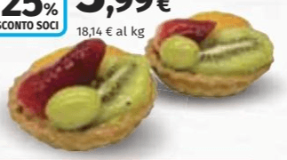 Tartella alla frutta 220 g in offerta da Coop