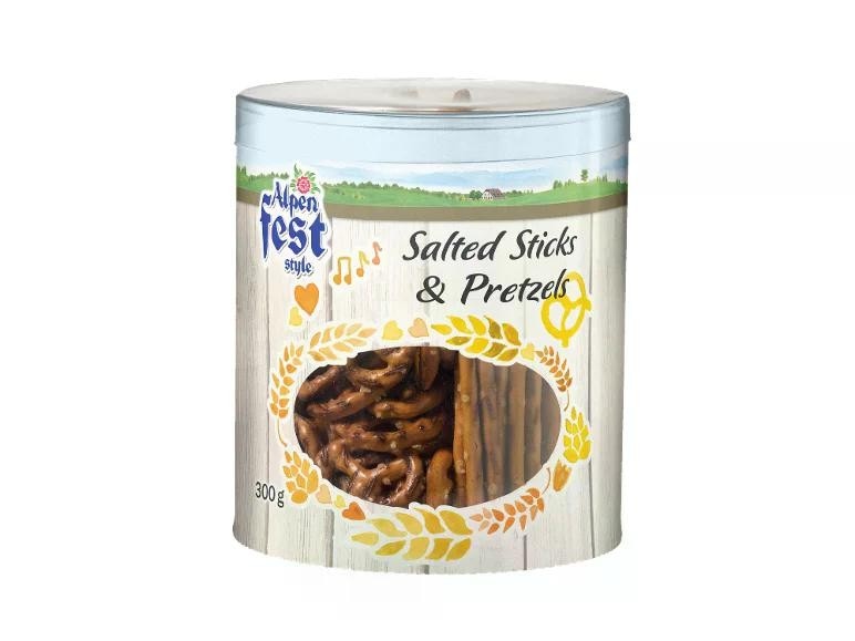 Mix di bastoncini e brezel salati 300 g confezione Alpenfest in offerta da Lidl
