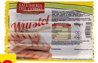 Salumeria del Corso wurstel pollo e tacchino 4 x 100 g in offerta da Dpiù
