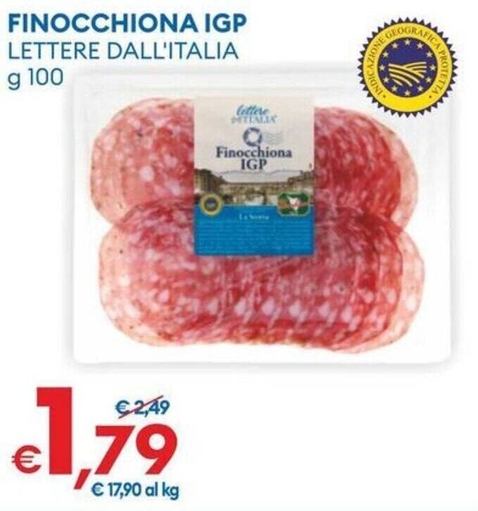 Finocchiona IGP 100 g Lettere dall'Italia in offerta da MD