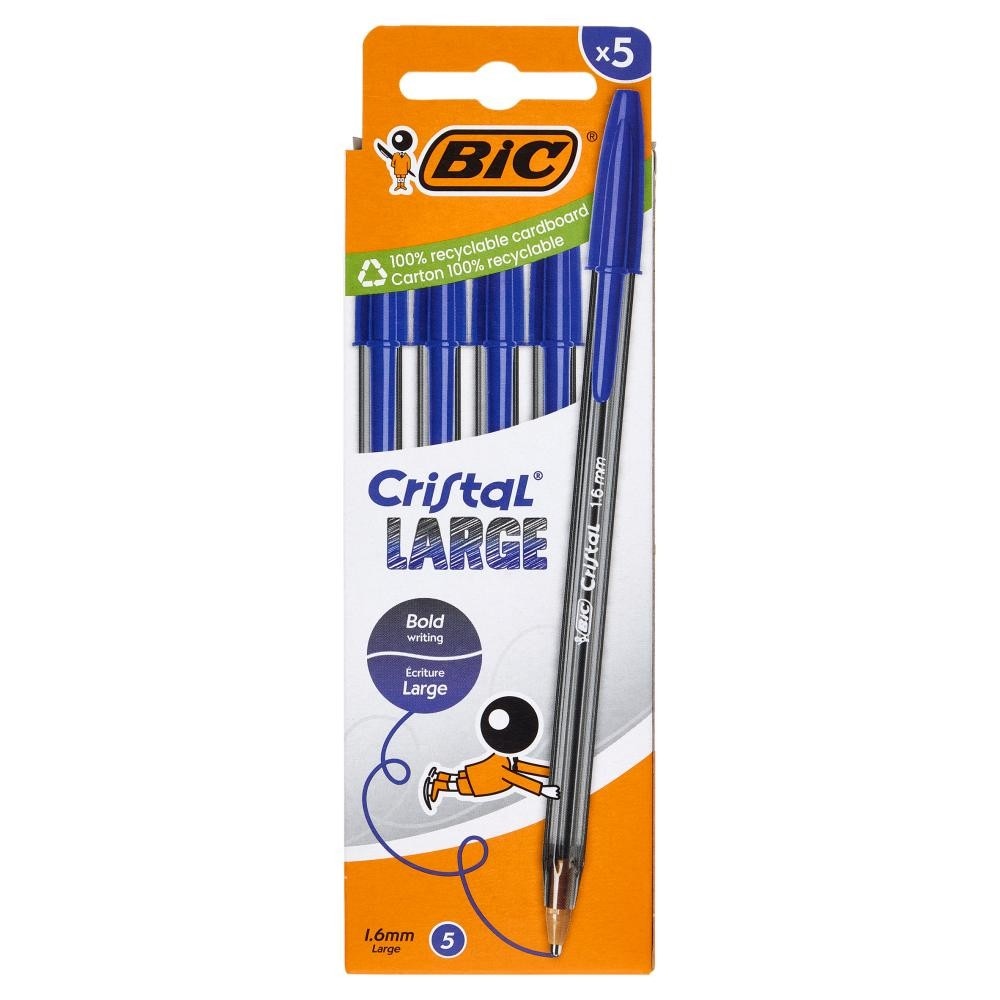 Penne a sfera BIC Cristal 1.6 Large 5 pezzi in offerta da Coop