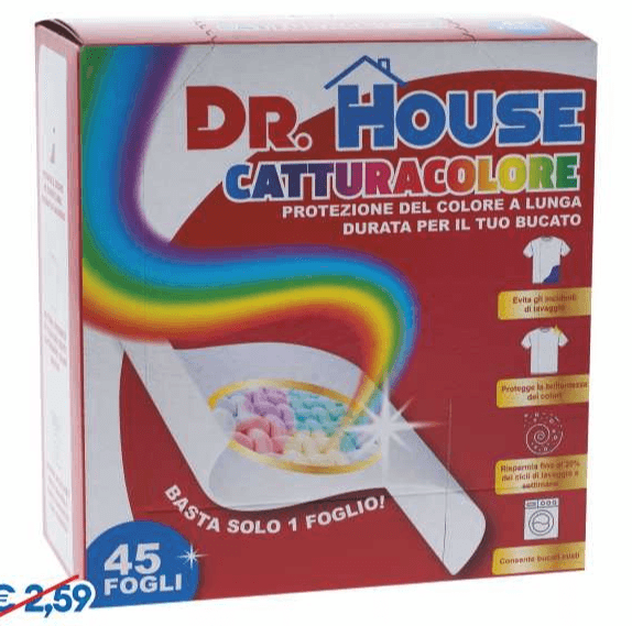 Dr. House assorbicolore bucato lavatrice 45 foglietti in offerta da MD