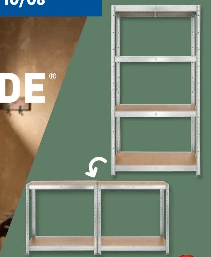 Parkside scaffale in metallo 4 ripiani, 75 x 150 x 30 cm in offerta da Lidl