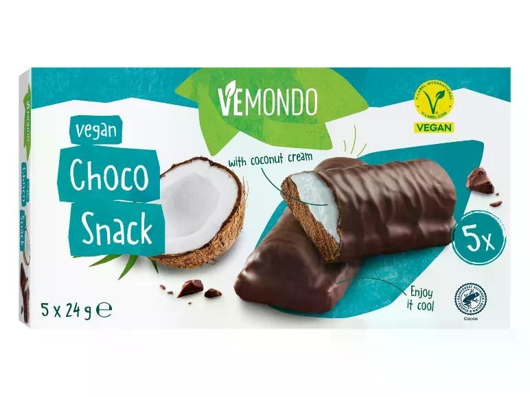 Snack vegano al cioccolato 5x 24 g confezione VEMONDO in offerta da Lidl
