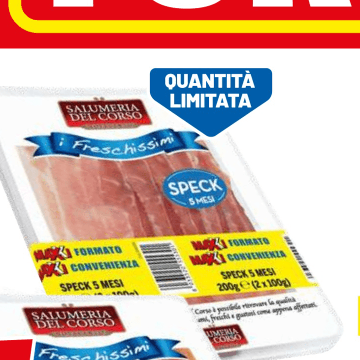 Salumeria del Corso speck 5 mesi / prosciutto crudo 2 x 100 g in offerta da Dpiù
