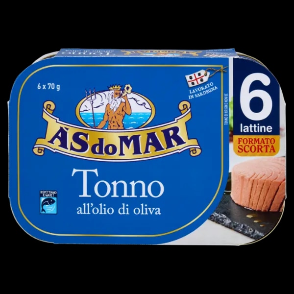 Tonno al naturale o all'olio d'oliva 56 g x6 / 70 g x6 As do Mar in offerta da Iper La grande i