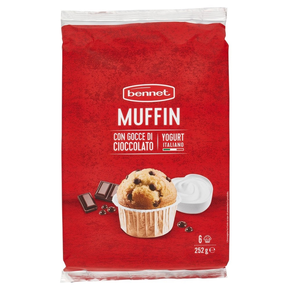 Muffin con gocce di cioccolato Bennet conf. da 6 in offerta da Bennet