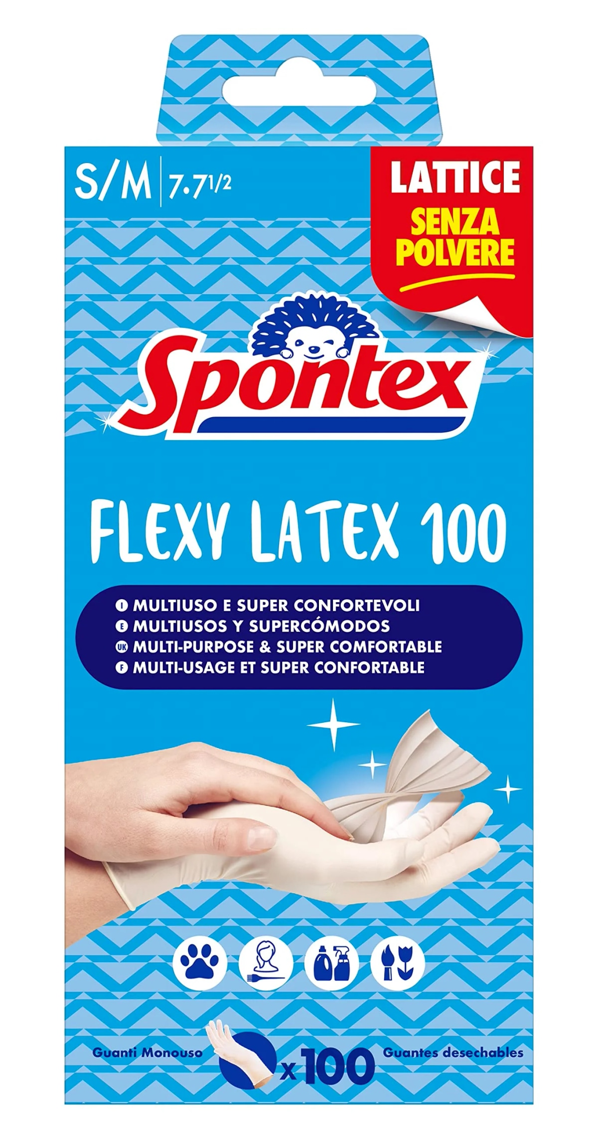 Guanti Monouso Flexy Latex 100 pezzi SPONTEX - Offerta nel negozio Esselunga