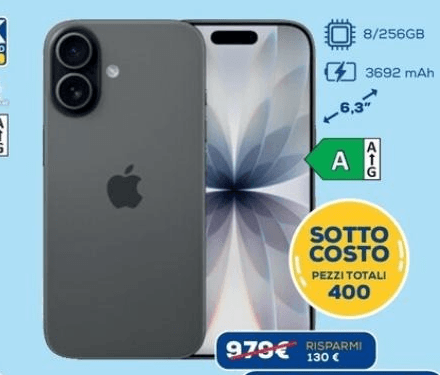 Apple iPhone 17 8/256GB in offerta da Euronics
