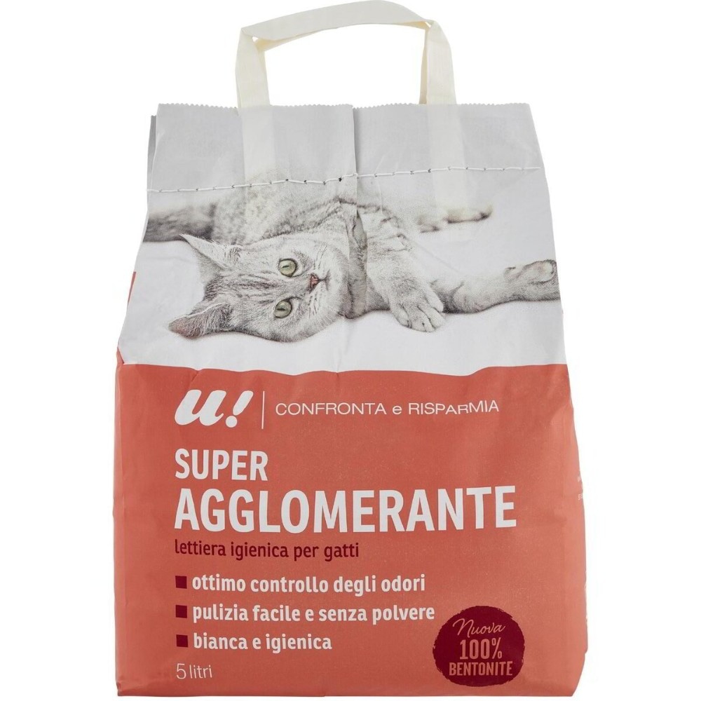 Lettiera igienica per gatti super agglomerante 5 L U! in offerta da Iper La grande i