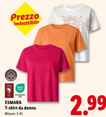Esmara T-shirt da donna in offerta da Lidl