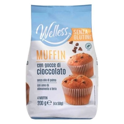 Muffin con gocce di cioccolato Welless 200 g in offerta da Penny