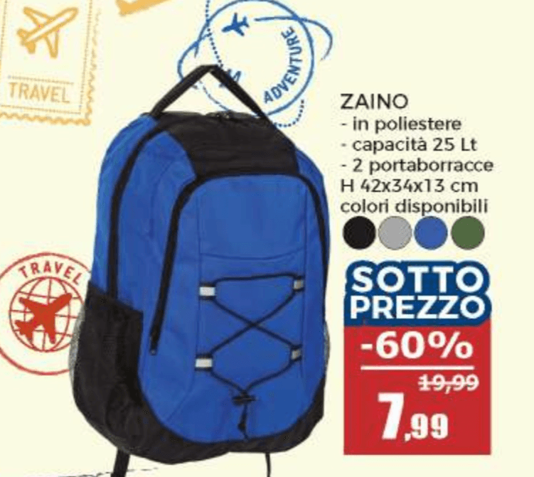 Zaino in offerta da Happy Casa