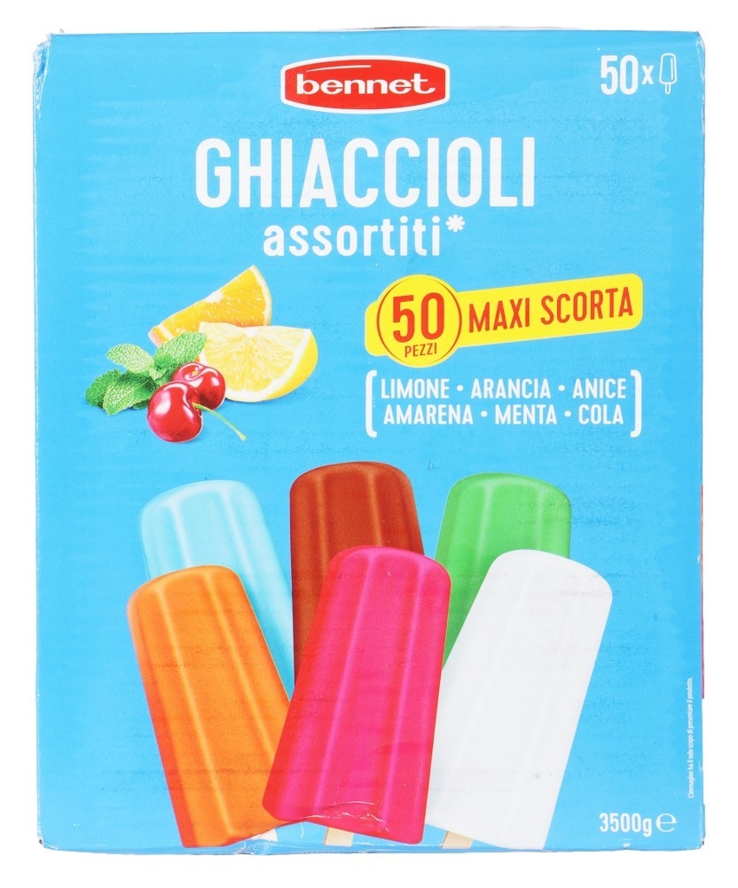 Ghiaccioli Assortiti conf. da 50, kg 3,5 in offerta da Bennet
