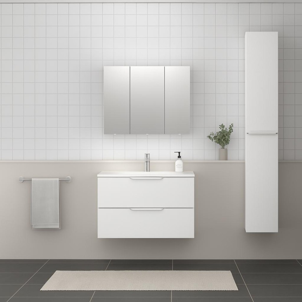 Mobile da bagno sospeso Essential L81xP46xH53 cm in offerta da Leroy Merlin
