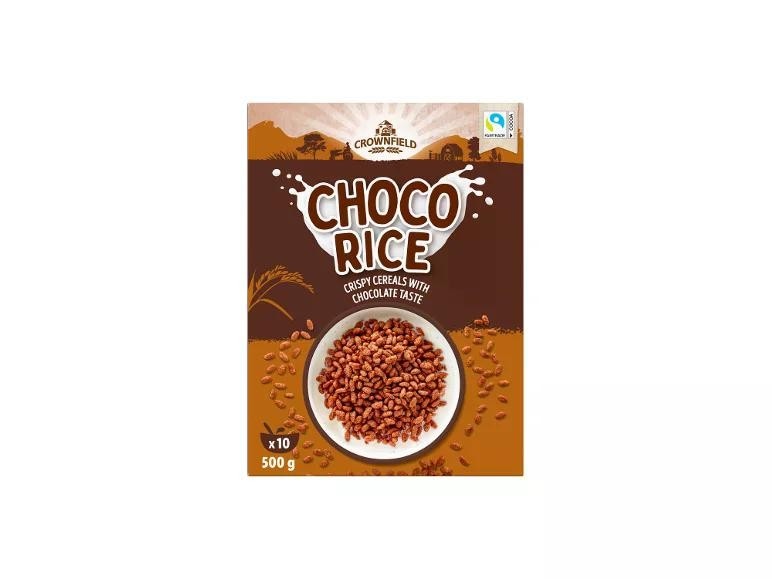 Crownfield Choco Rice crispy cereals 500 g in offerta da Lidl