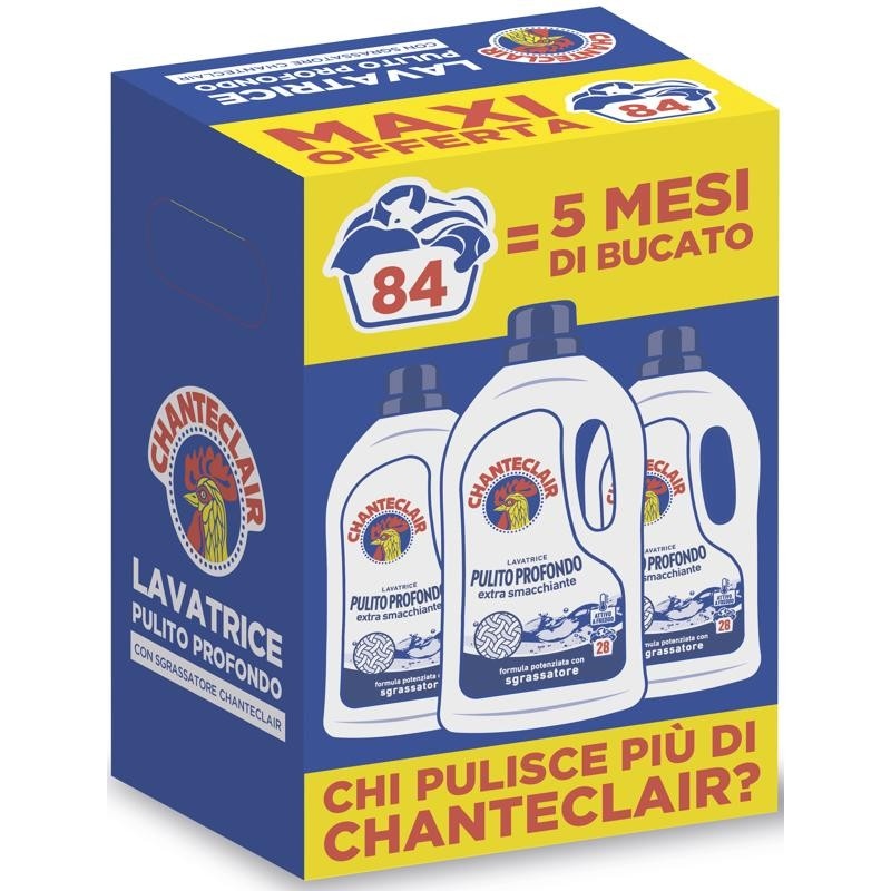 Chanteclair detersivo liquido lavatrice conf. 3 pezzi, 6,21 l in offerta da Carrefour