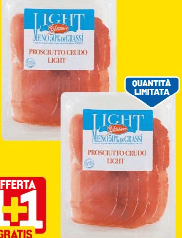 Vitalibre Prosciutto crudo light 80 g + 80 g in offerta da Dpiù
