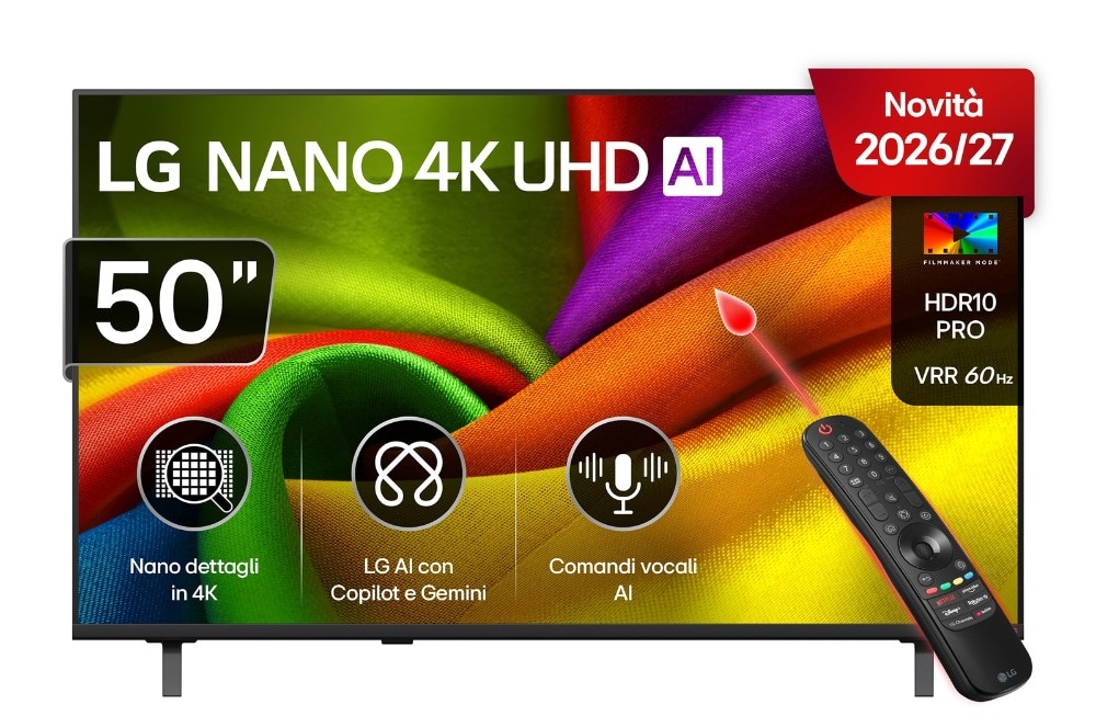 LG Nano 4K UHD AI TV Serie 90 50NU900B6LA 50" in offerta da Comet