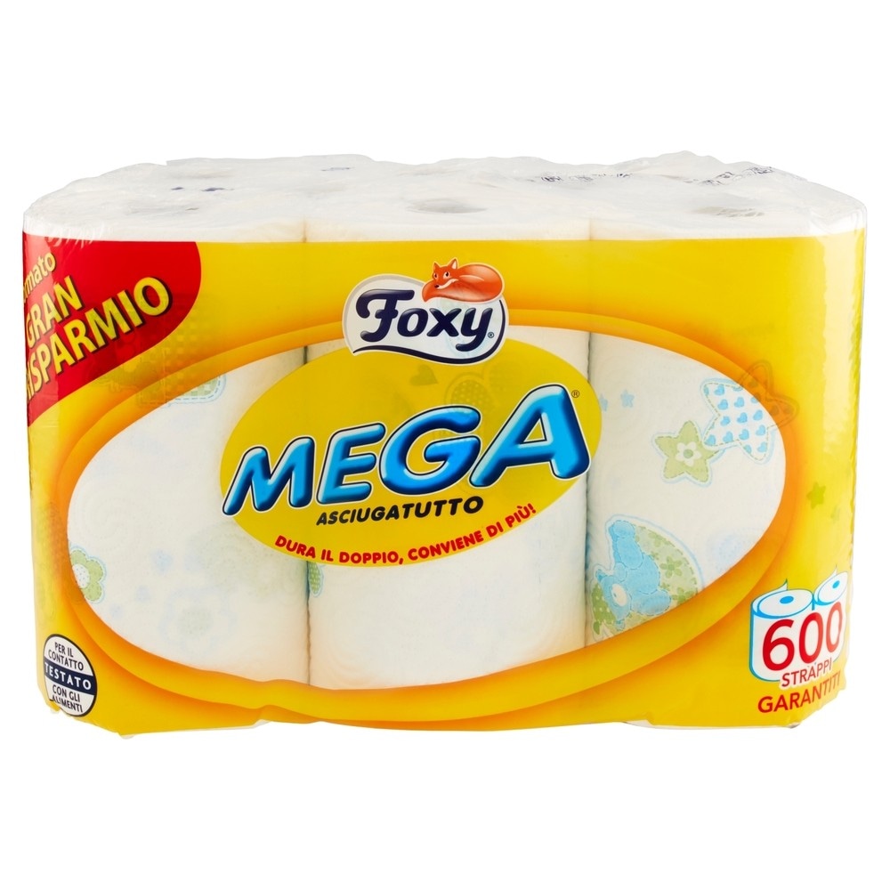 Asciugatutto Foxy Mega 6 maxi rotoli in offerta da Iper La grande i