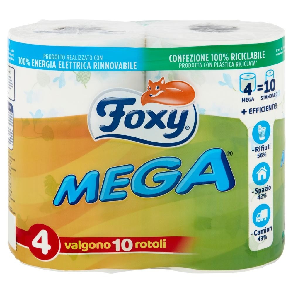 Foxy carta igienica Mega 2 veli decorata 4 rotoloni in offerta da Iper La grande i