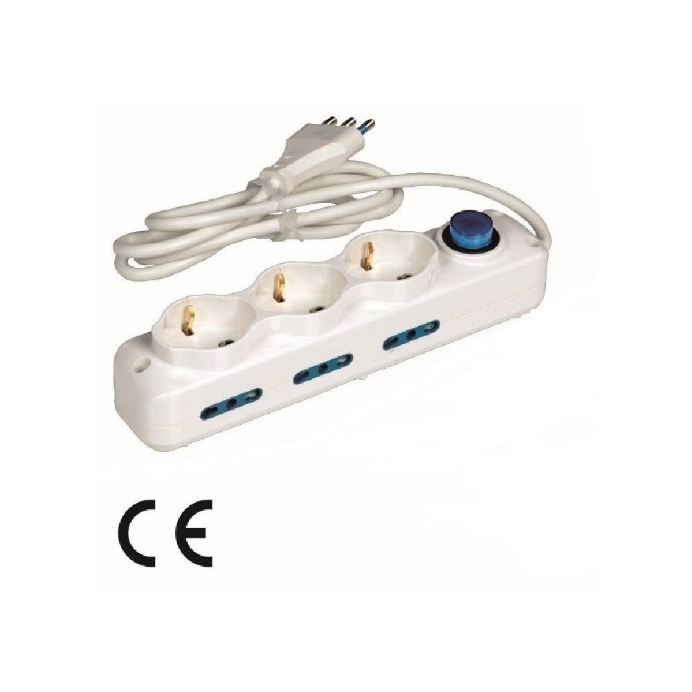 Multipresa 3 uscite Schuko 3 uscite, spina 16A in offerta da Il Gigante