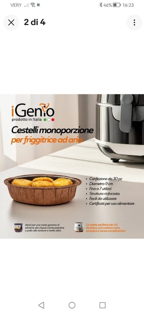 iGenio Cestelli monoporzione per friggitrice ad aria 953 30 pezzi - Offerta nel negozio Comet