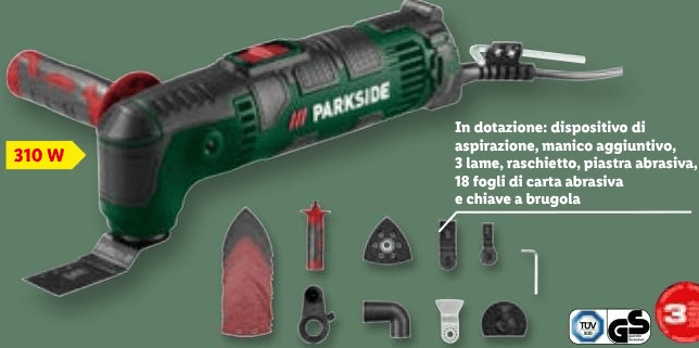Parkside elettroutensile multiuso in offerta da Lidl