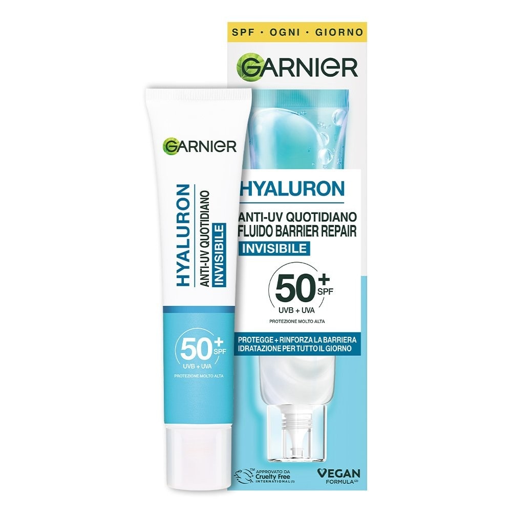 Fluido Barrier Repair Invisibile SPF50+ Hyaluron Anti-UV Quotidiano 40 ml Garnier in offerta da Bennet