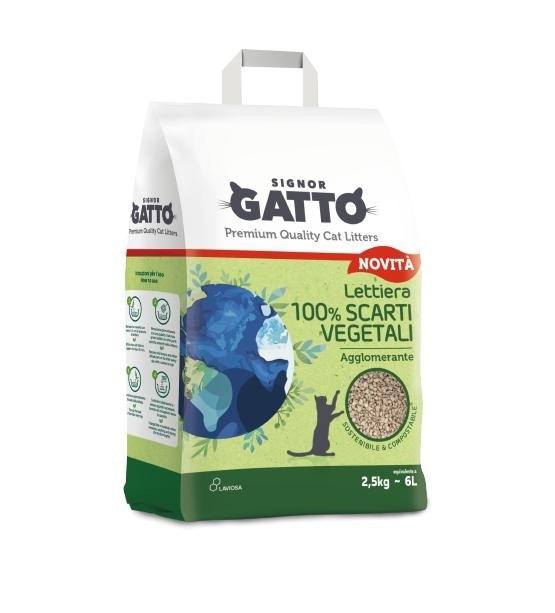Lettiera 100% scarti vegetali Signor Gatto L 6 - Offerta nel negozio Bennet