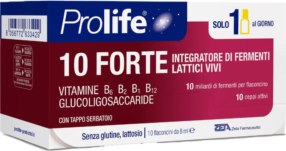 Prolife integratore di fermenti lattici vivi forte 10 flaconcini - Offerta nel negozio Dm