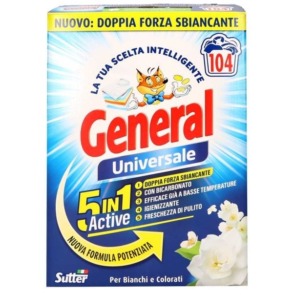 General detersivo lavatrice in polvere 104 lavaggi in offerta da Tigota