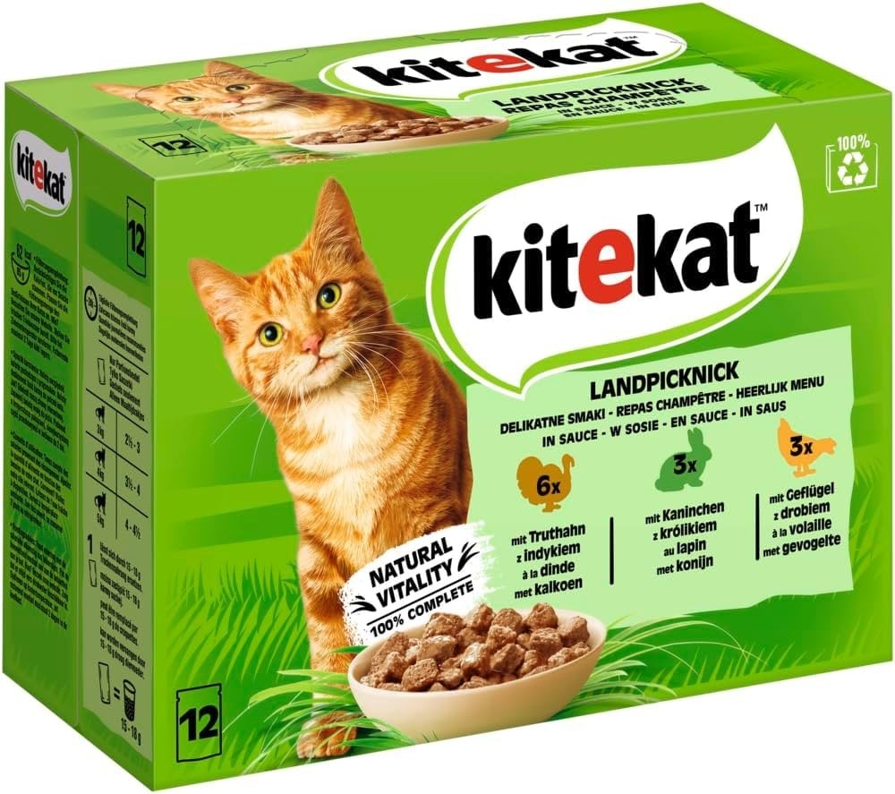 Alimento umido per gatti Kitekat assortito 12 pezzi 85 g in offerta da MD