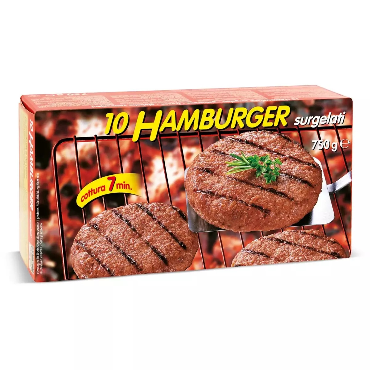 Hamburger di bovino 10 pz, 750 g in offerta da Eurospin