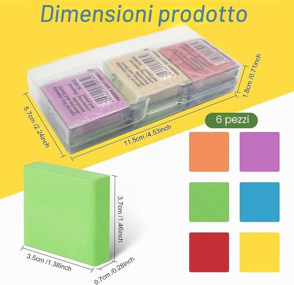 Gomma per cancellare 6 pezzi in offerta da Risparmio Casa