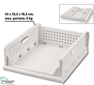 W5 organizer per armadio 43 x 33,5 x 18,5 cm in offerta da Lidl