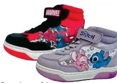 Sneaker mid con luci Spiderman o Stitch Marvel in offerta da Carrefour