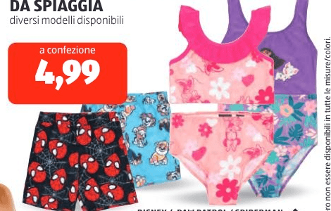 Costumi da bagno per bambini Disney / Paw Patrol / Spiderman - Offerta nel negozio ALDI