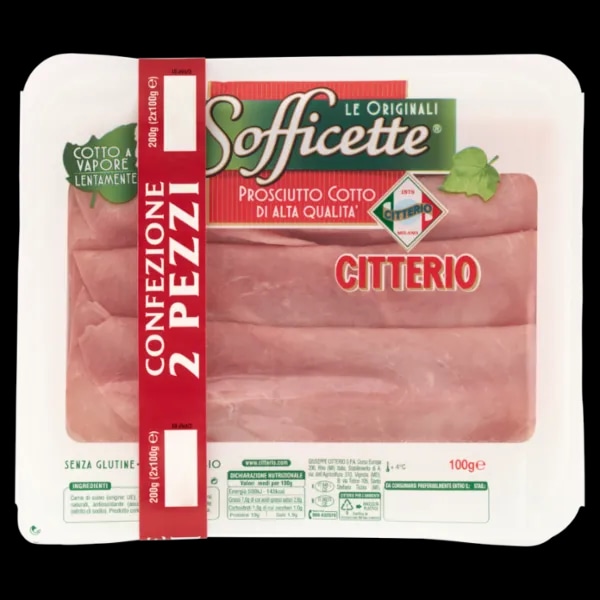 Bipack prosciutto cotto "Sofficette" 2 x 100 g Citterio in offerta da Panorama