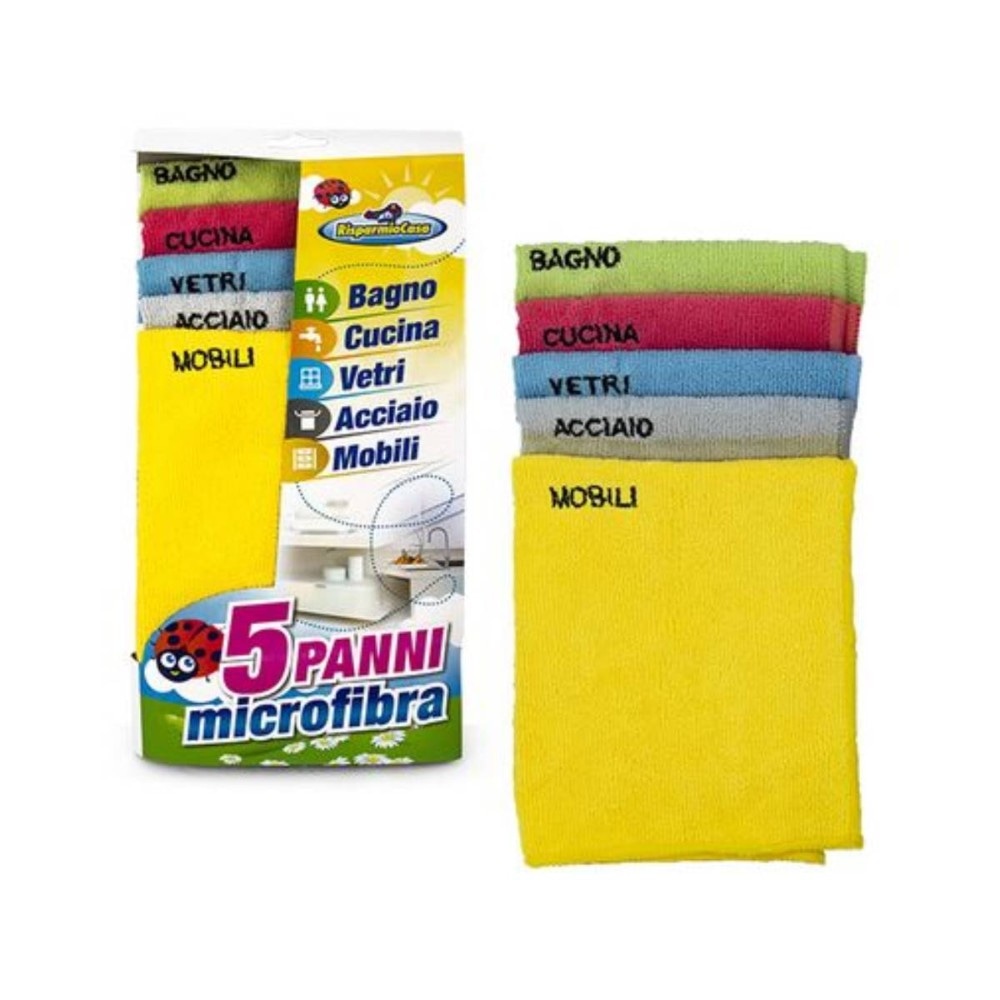 Panno Microfibra 30x38 cm, 5 pezzi RisparmioCasa - Offerta nel negozio Risparmio Casa