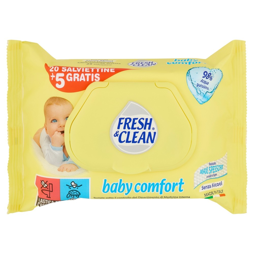 Baby Comfort Salviettine Fresh & Clean conf. da 25 - Offerta nel negozio Bennet