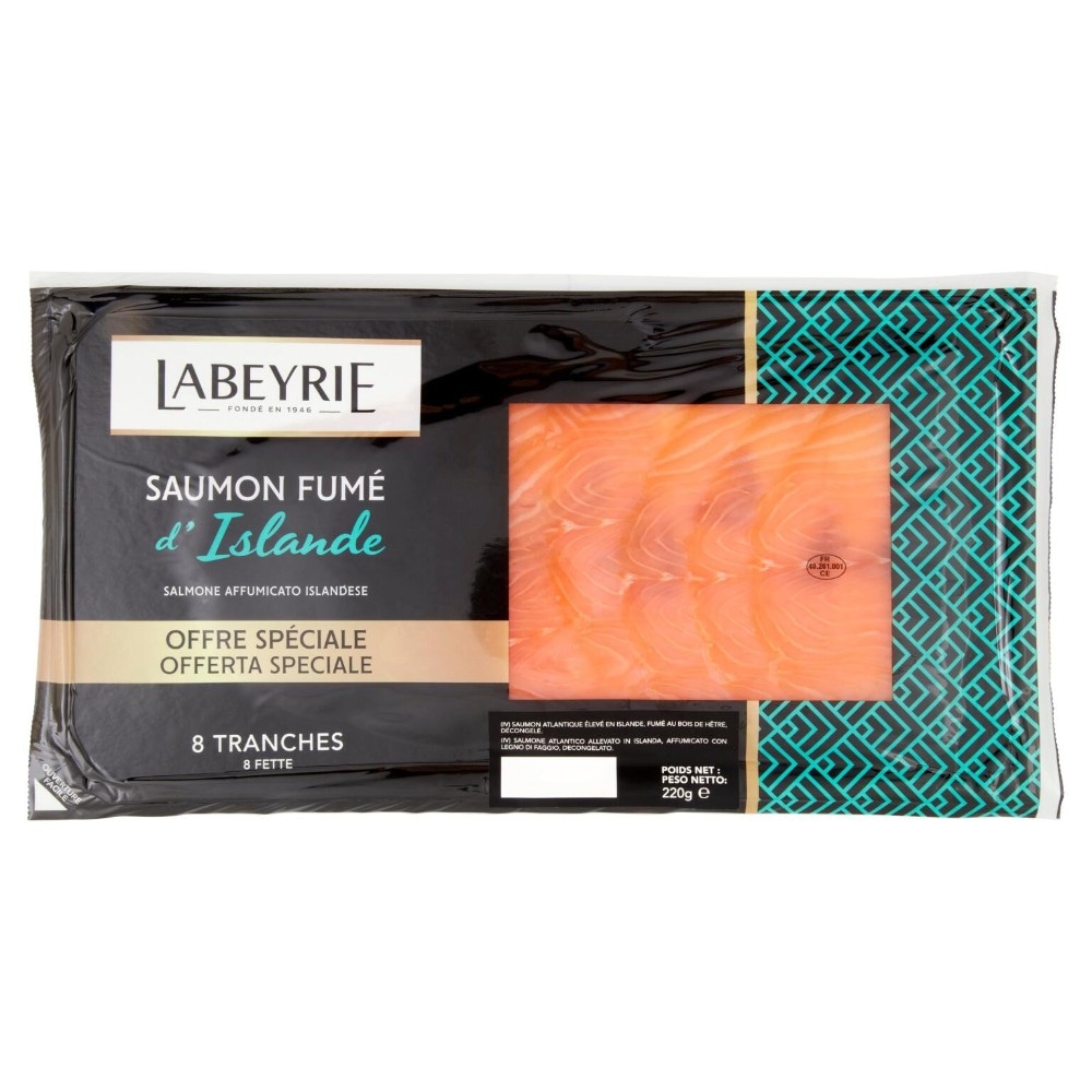 Salmone Affumicato Islanda o Lapponia Labeyrie 8 fette, 220 g in offerta da Carrefour