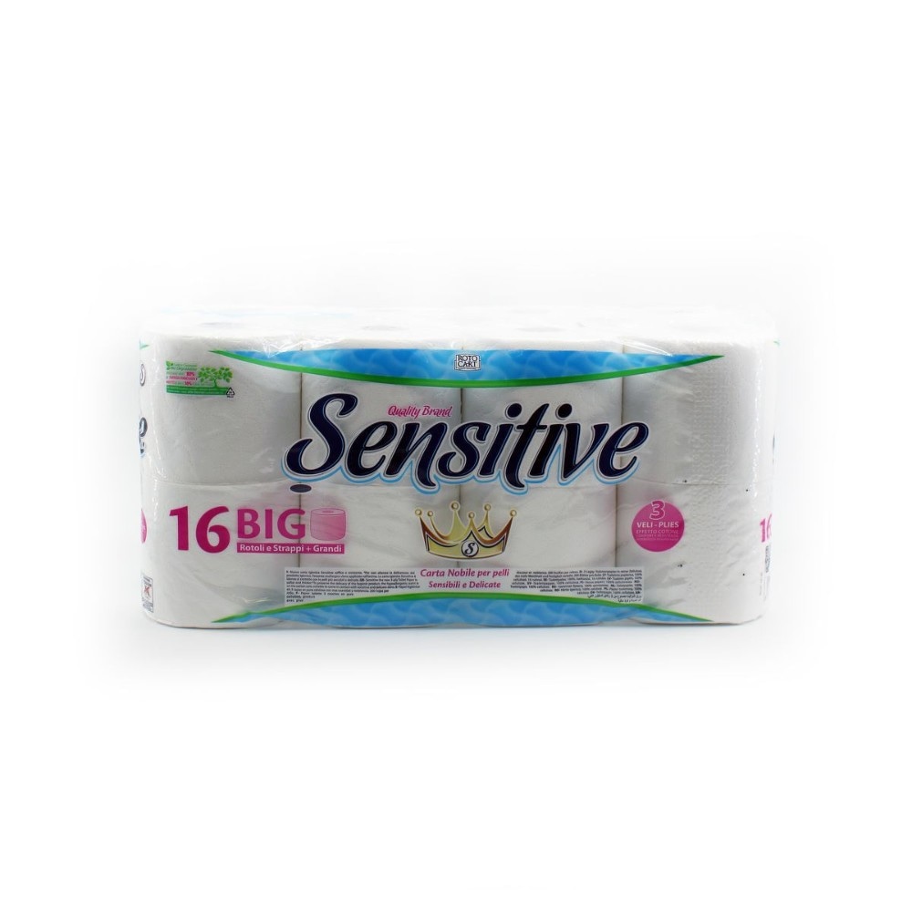 Carta igienica Big Rolls Sensitive 3 veli, conf. da 16 rotoli in offerta da Bennet
