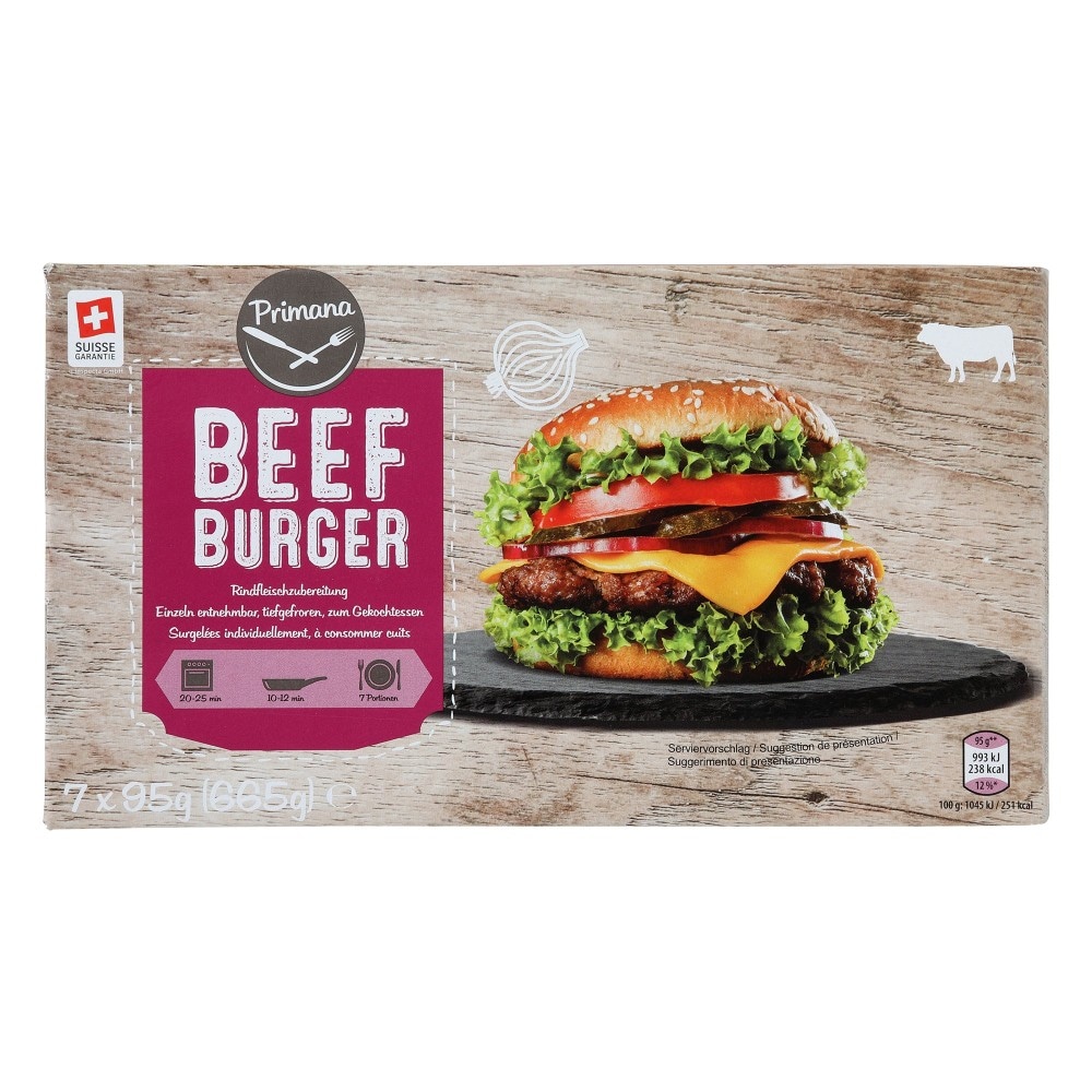 Primana hamburger di bovino 750 g in offerta da ALDI