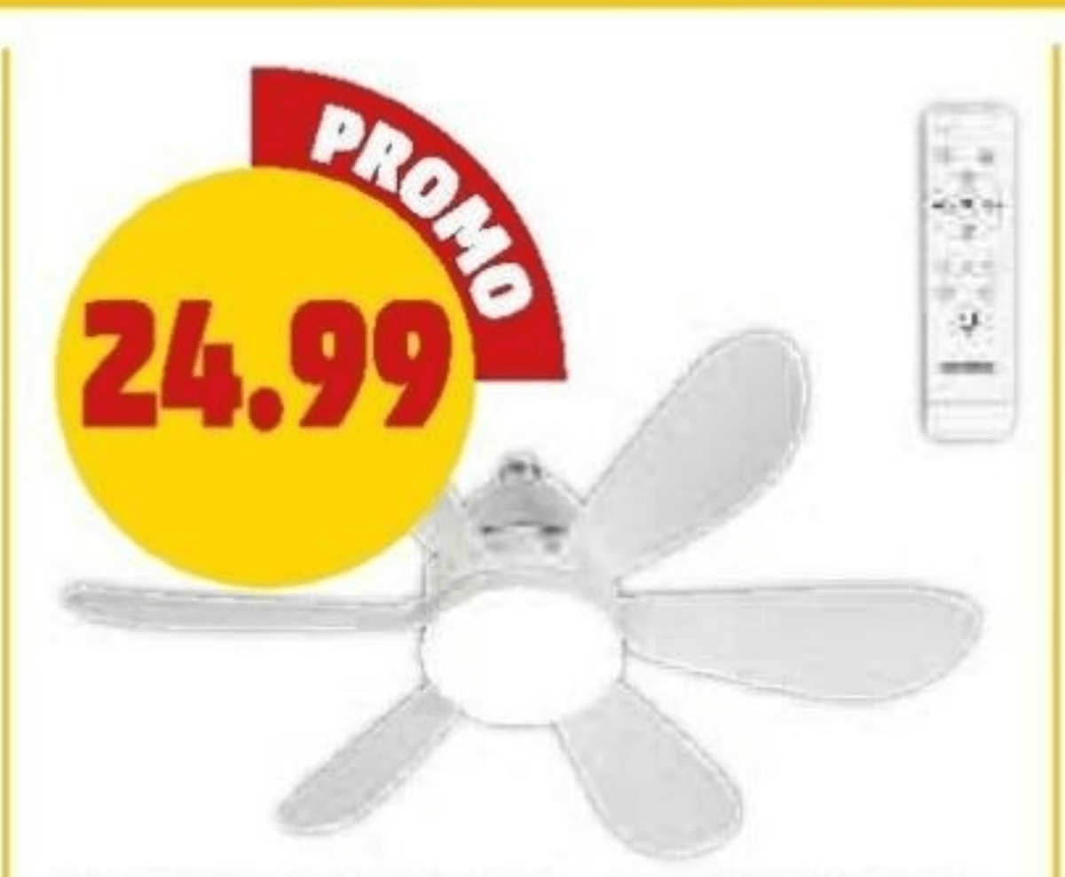 Ventilatore da soffitto con luce LED - Offerta nel negozio Penny