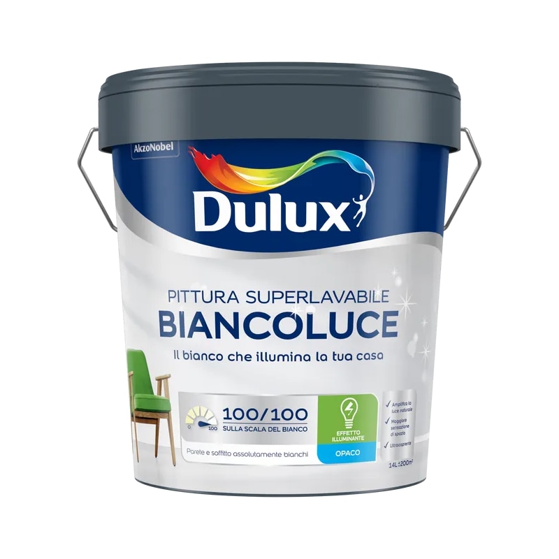 Pittura superlavabile Biancoluce 14L ± 200m² Dulux in offerta da Leroy Merlin