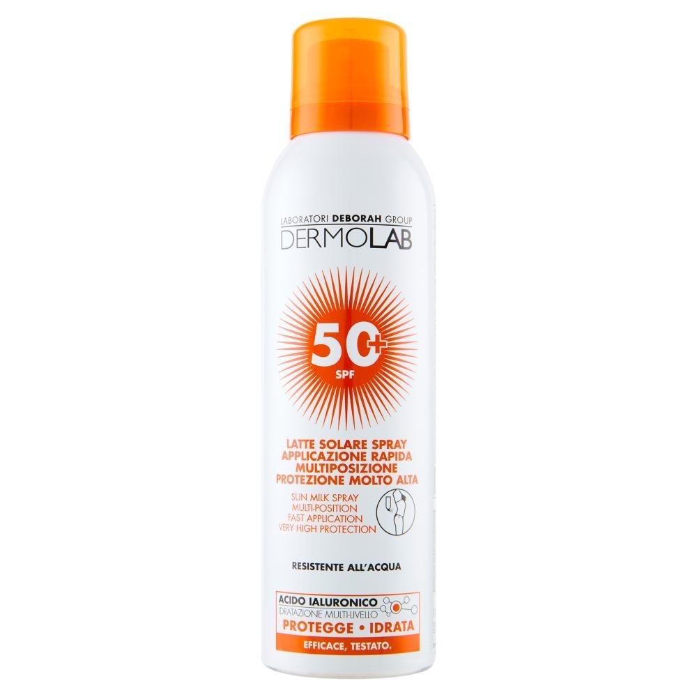 Dermolab Latte Solare Spray Applicazione Rapida Multiposizione Protezione Molto Alta - Offerta nel negozio Acqua & Sapone